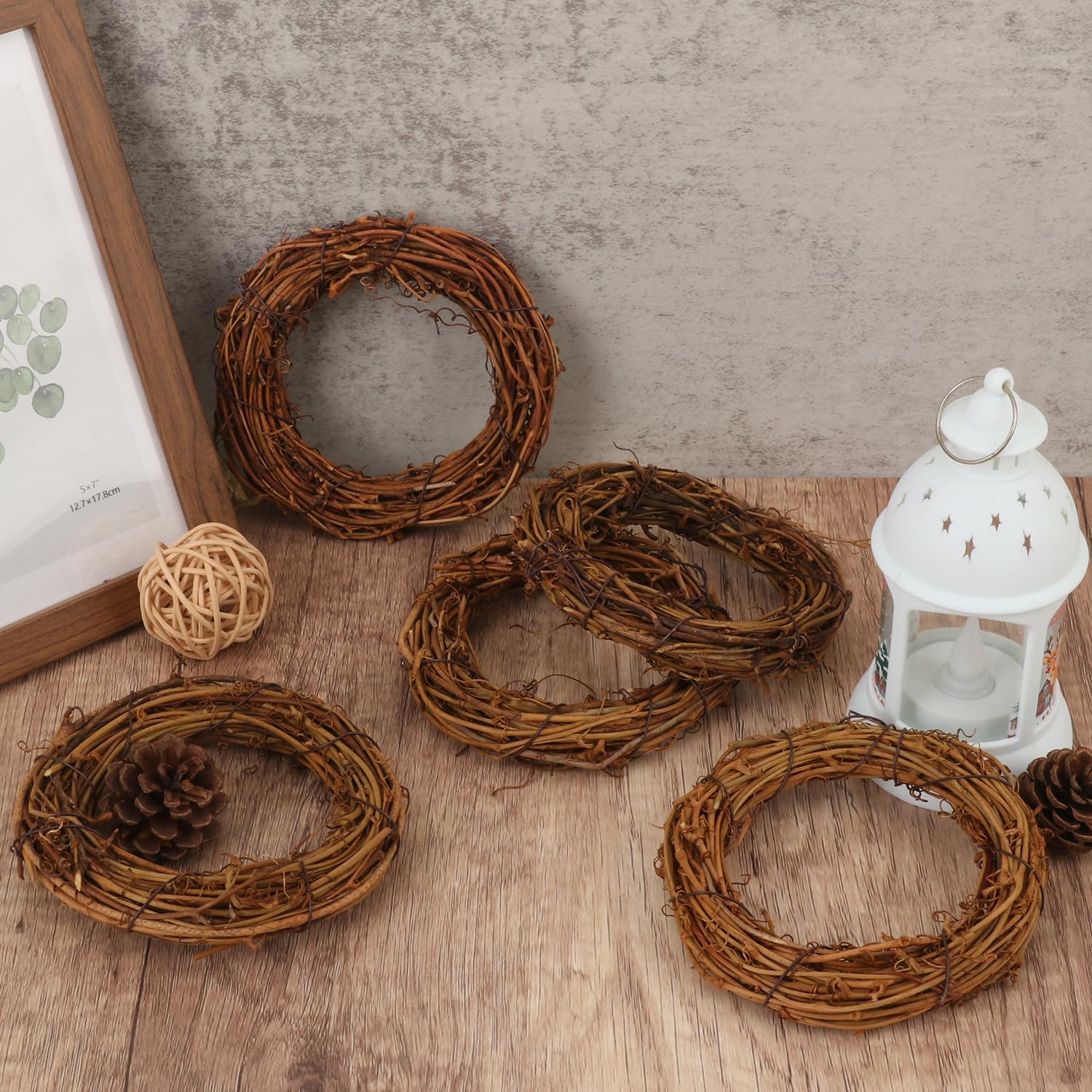 40PCS Natural Grapevine Wreaths for DIY and Christmas Decor