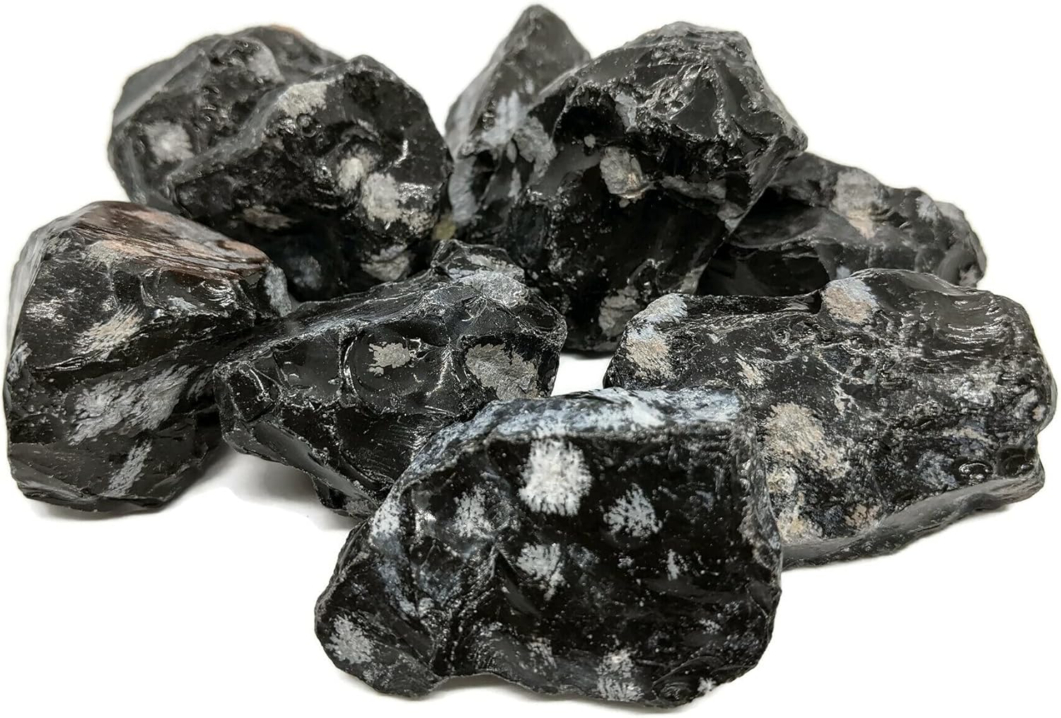 Snowflake Obsidian Rough Stones 1 Pound Lot 1-2 Inch