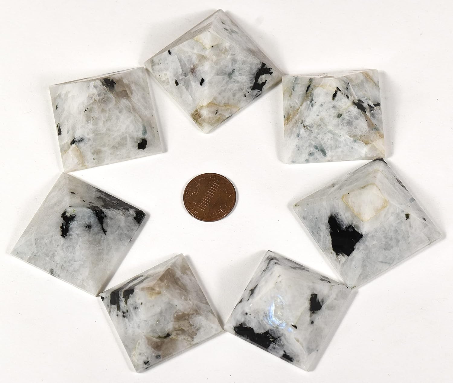 HQRP Rainbow Moonstone Pyramid Natural Decor Specimen India