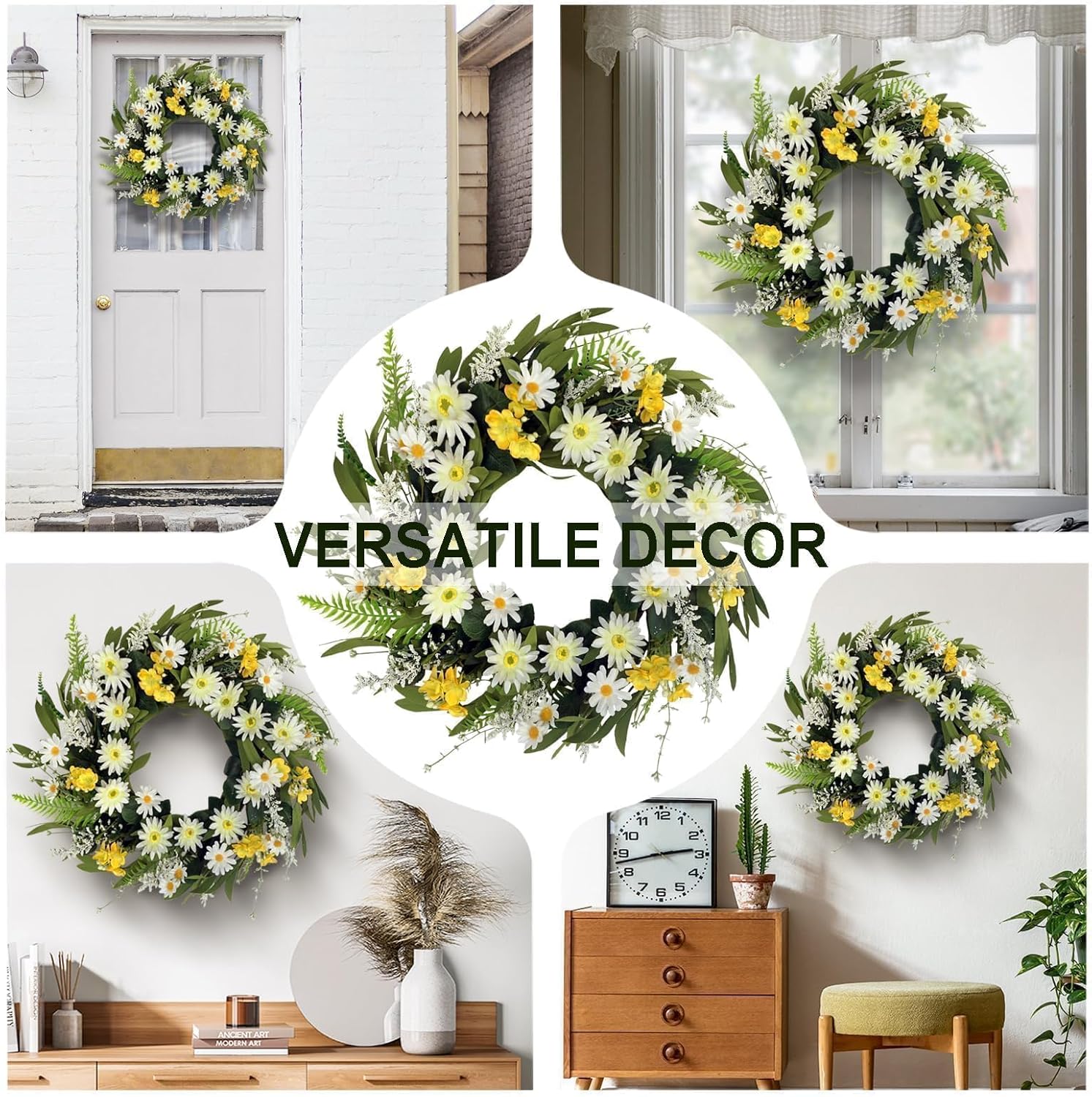 Spring Wreath for Front Door 20 Inch Decor