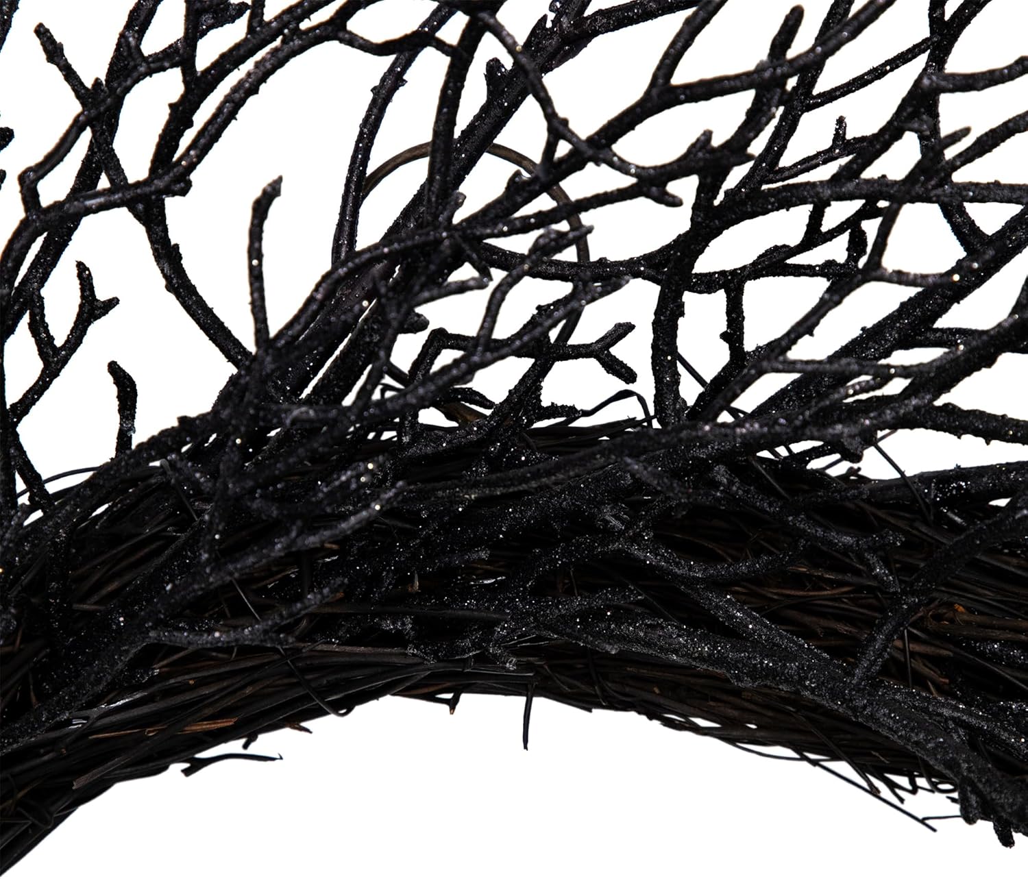 Northlight Glittered Twig Artificial Halloween Wreath 24 Inch Black