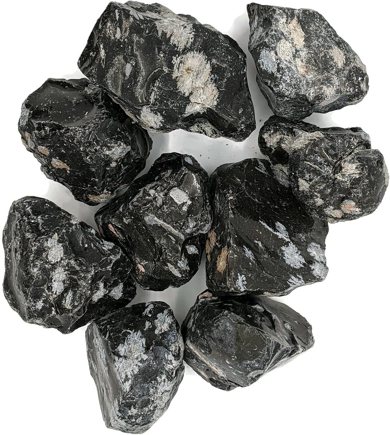Snowflake Obsidian Rough Stones 1 Pound Lot 1-2 Inch