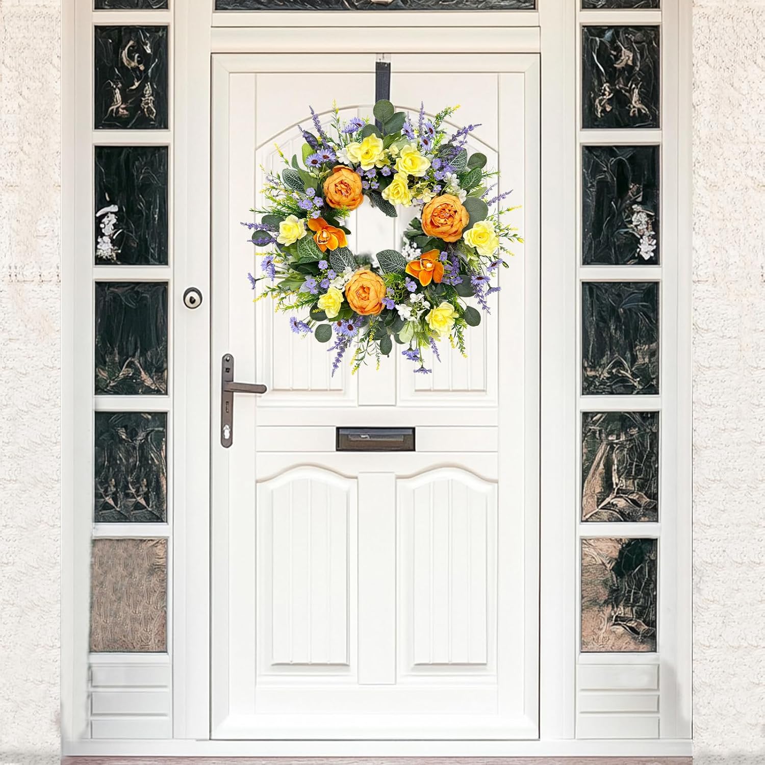 22 Inch Peony Spring Wreath for Front Door
