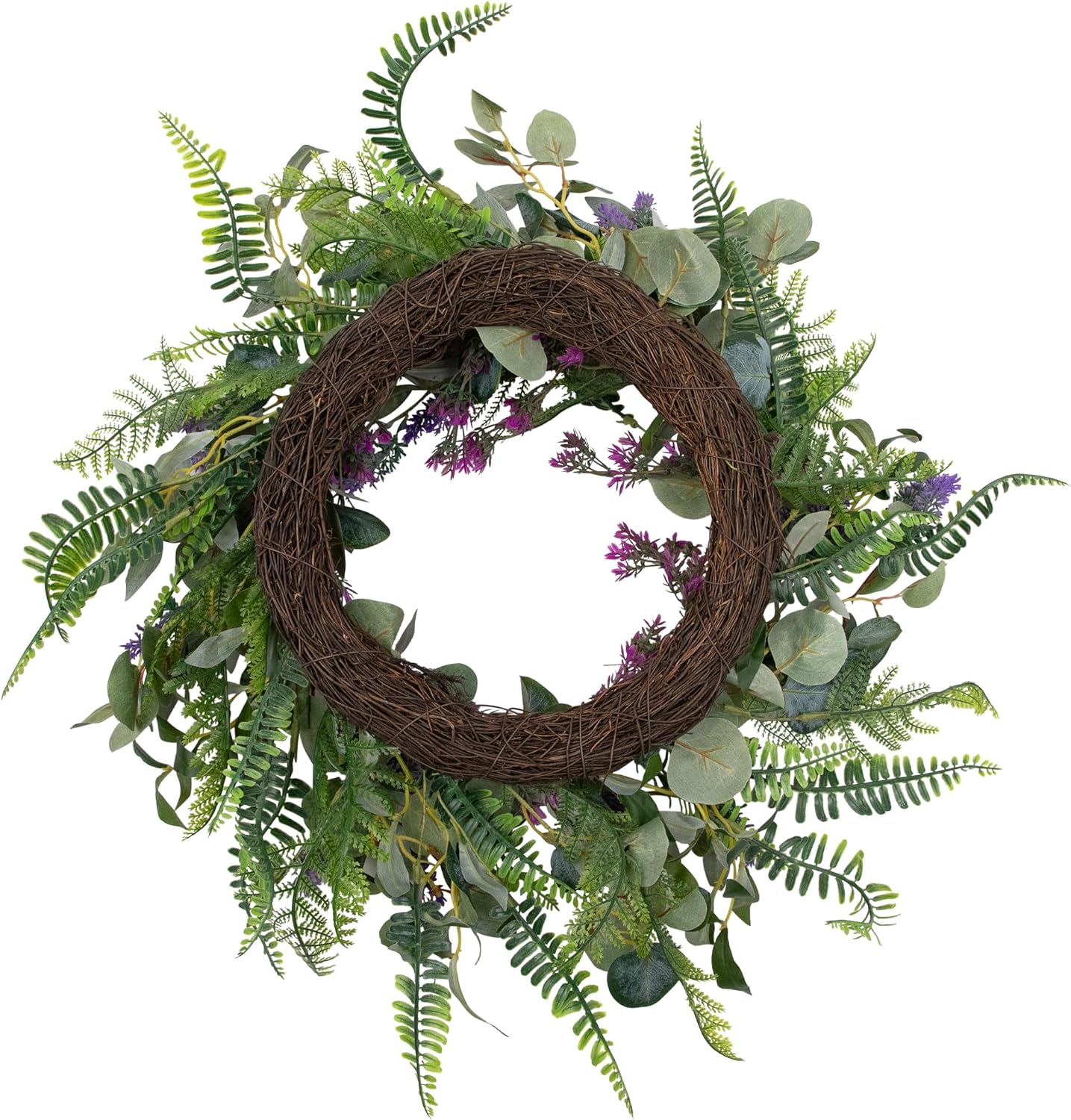 Northlight Lavender Mixed Foliage Artificial Wreath 22 Inch Purple Green