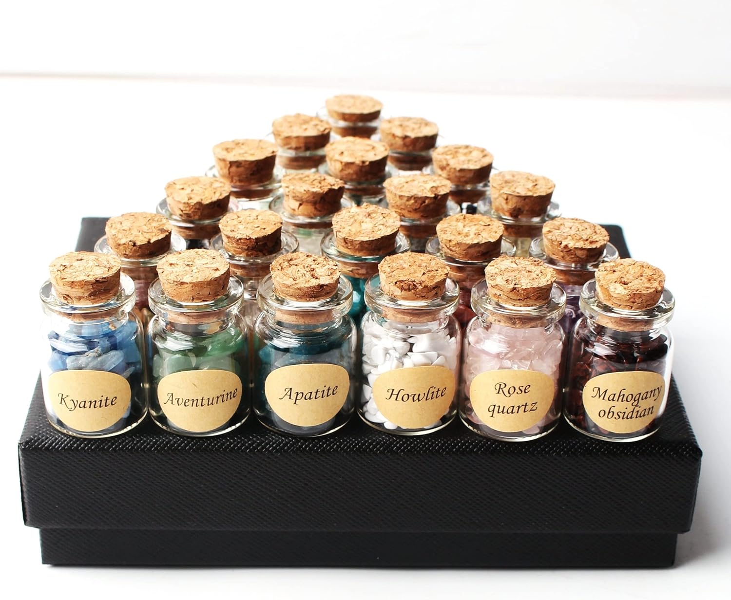 Natural Crystal Stones 18Pcs Meditation Set with Box