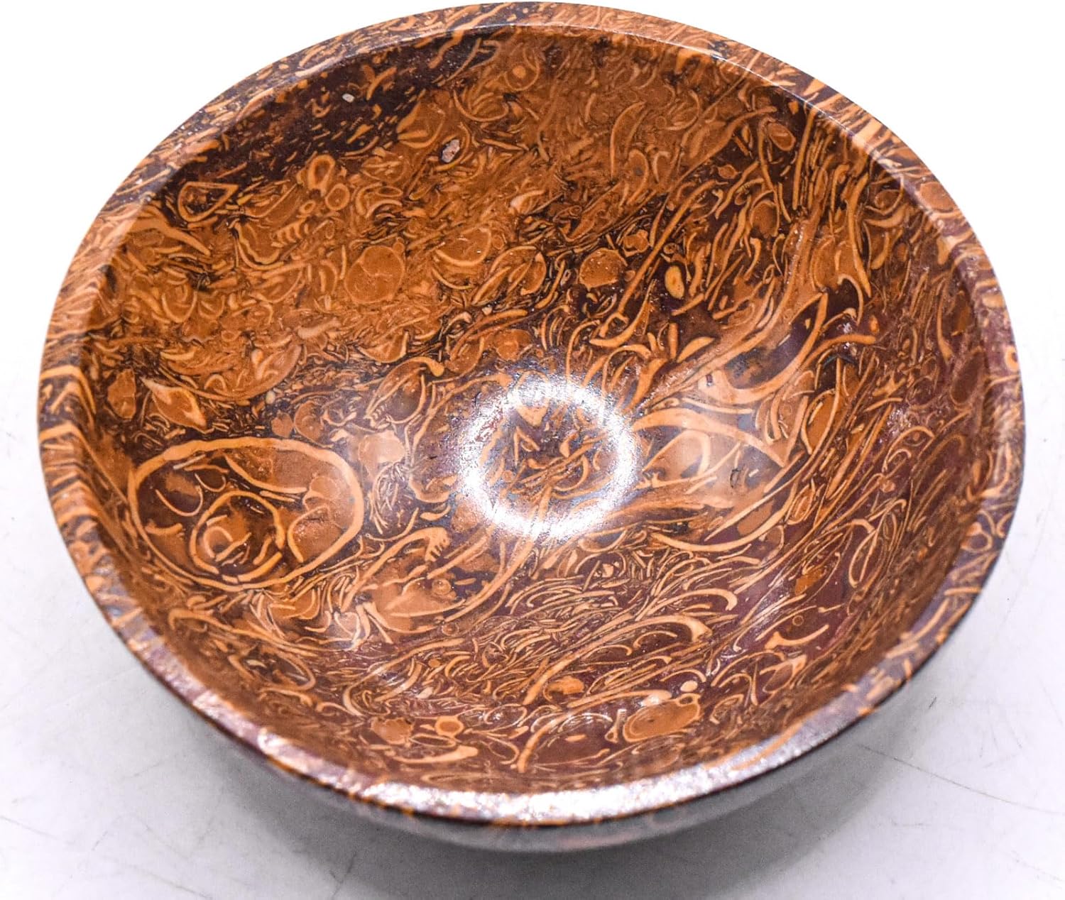 31 Inch Mariam Fossil Jaser Bowl Natural Gemstone Decor