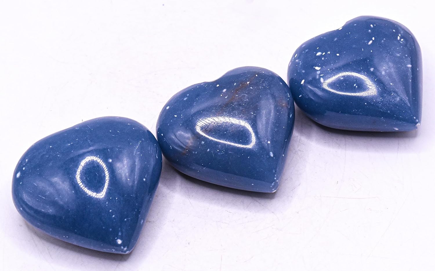 Blue Angelite Puffy Heart Natural Crystal Gemstone from Peru