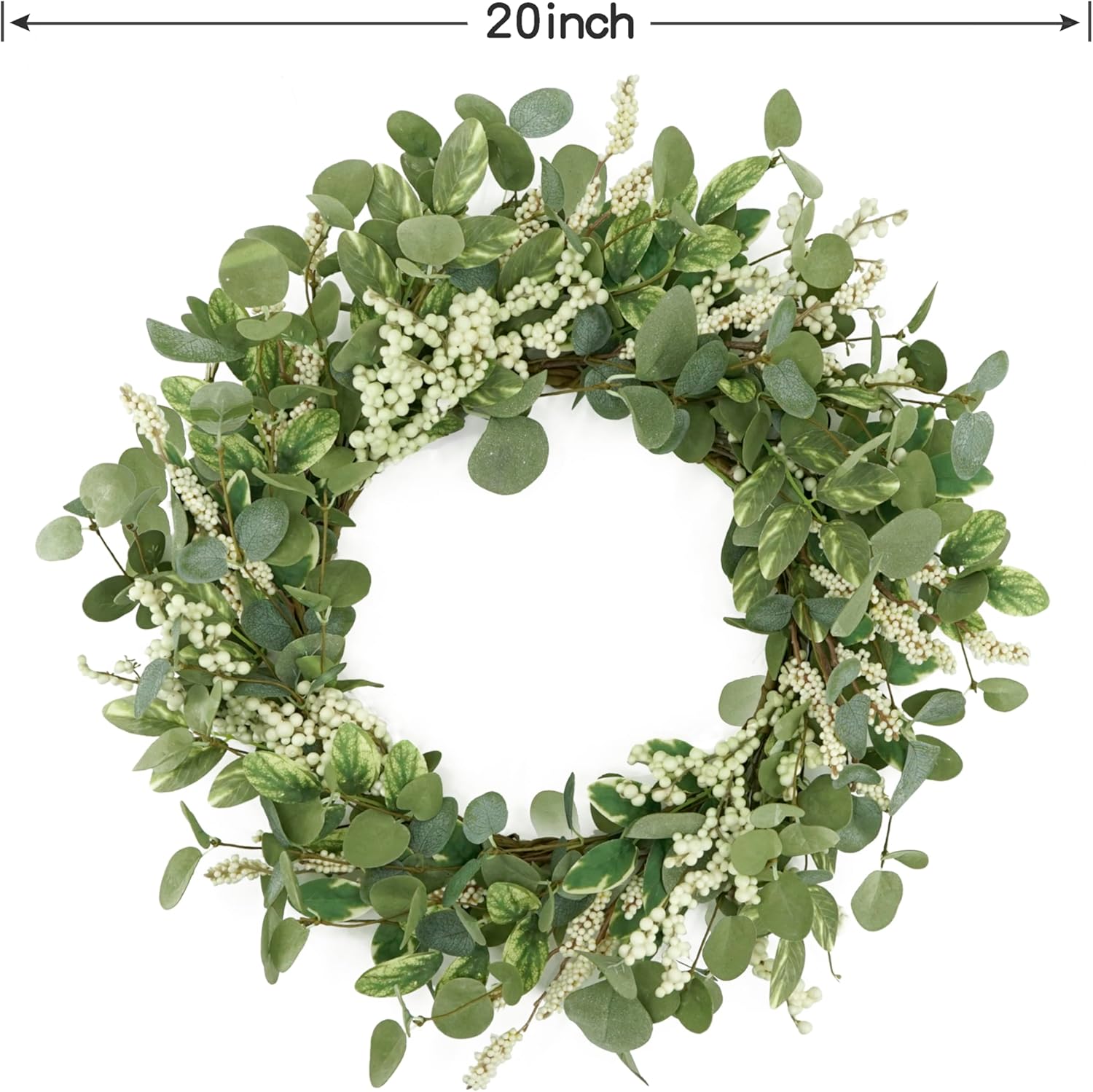 20 Inch Green Eucalyptus Wreath with Berry