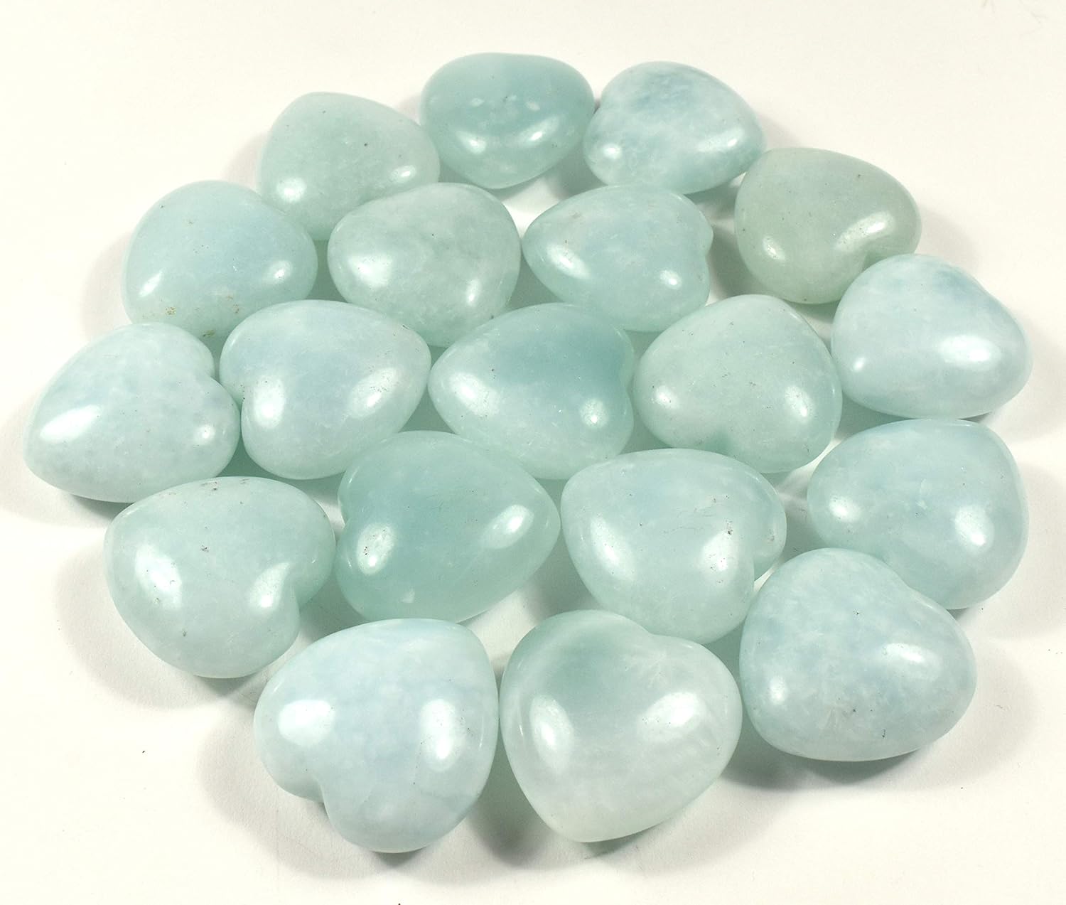 Blue Aquamarine Puffy Heart Crystal Specimens 2PCS