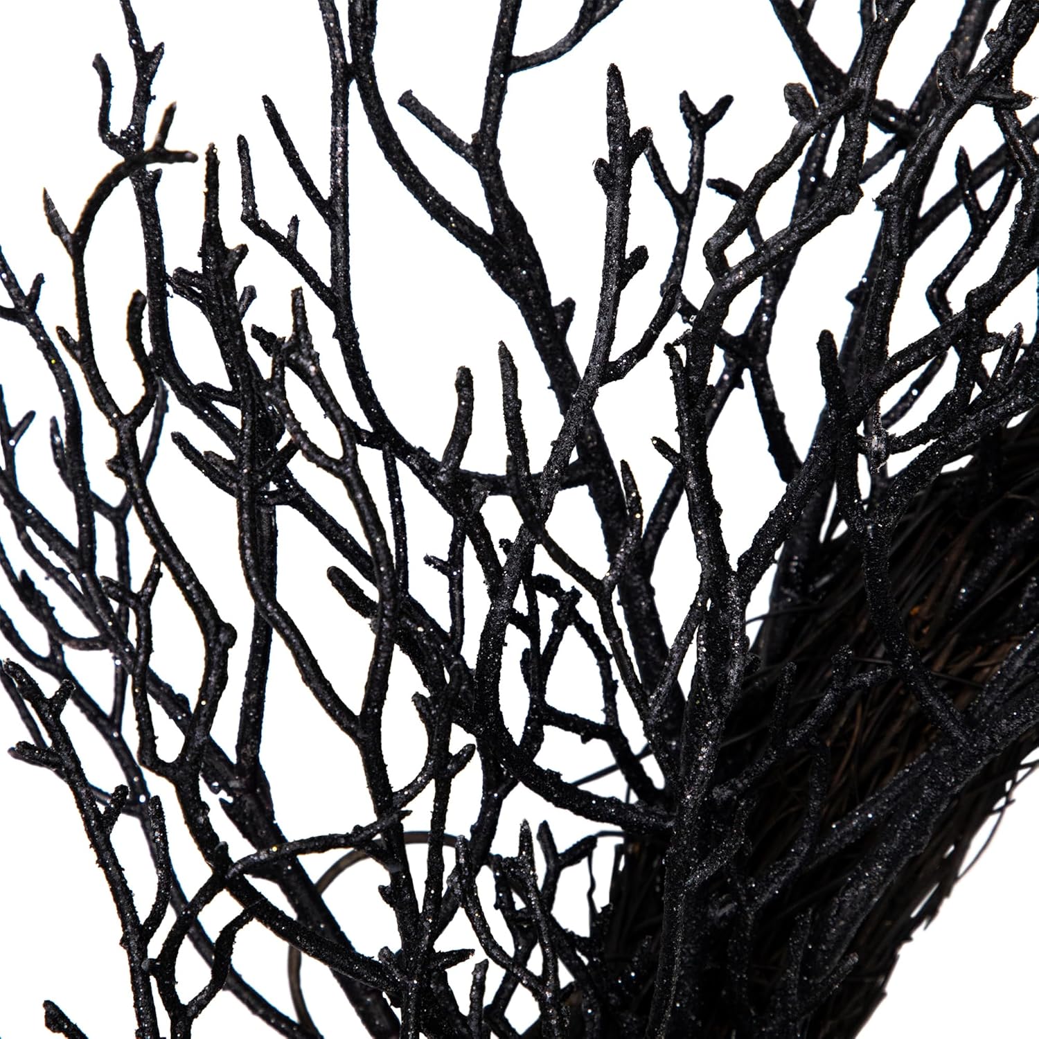 Northlight Glittered Twig Artificial Halloween Wreath 24 Inch Black
