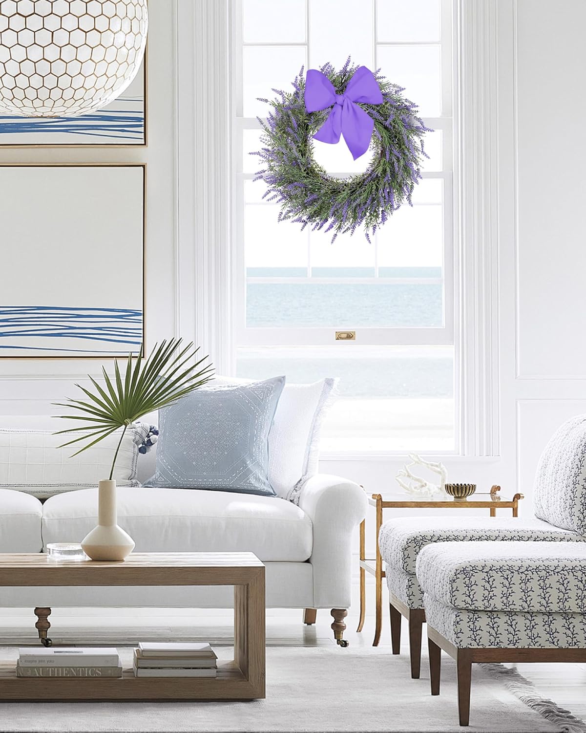 DDHS 24 Inch Summer Wreath for Front Door