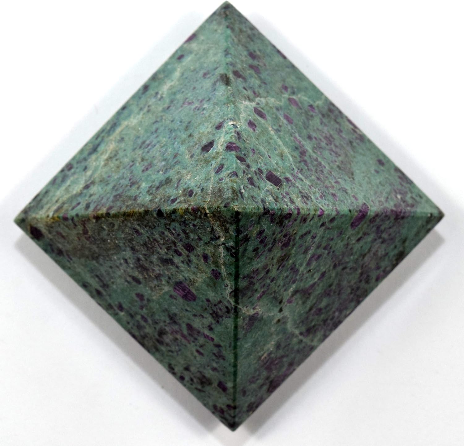 HC Set 26 Inch Ruby Fuchsite Pyramid with Blue Kyanite