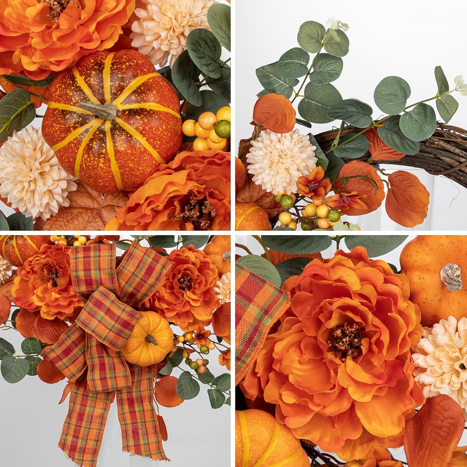 24 Inch Artificial Fall Wreath for Front Door 1