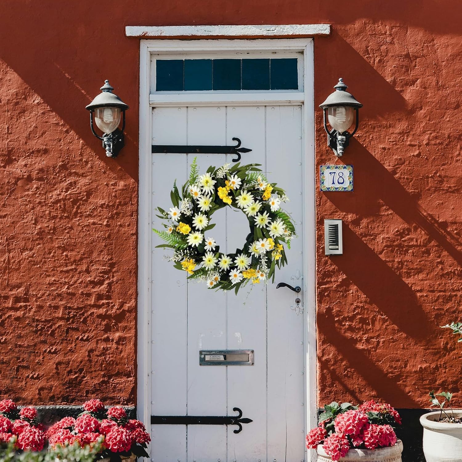 Spring Wreath for Front Door 20 Inch Decor