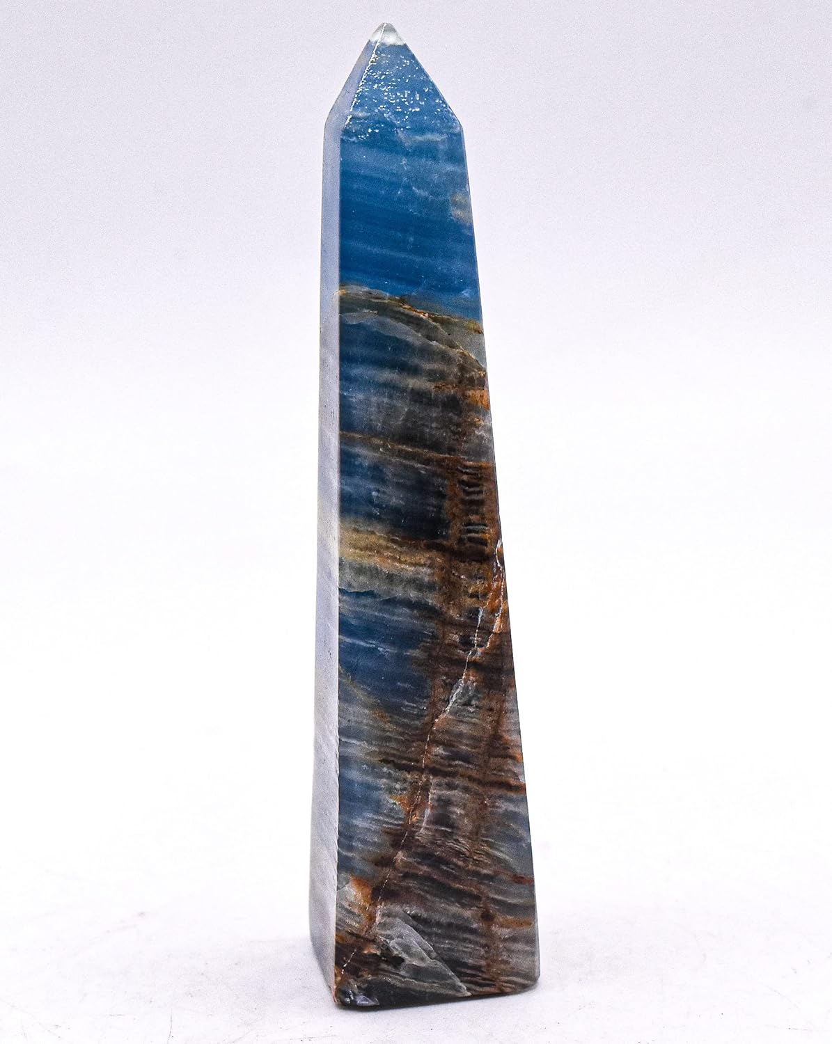 HQRP 37 Inch Blue Banded Onyx Obelisk Decor Specimen