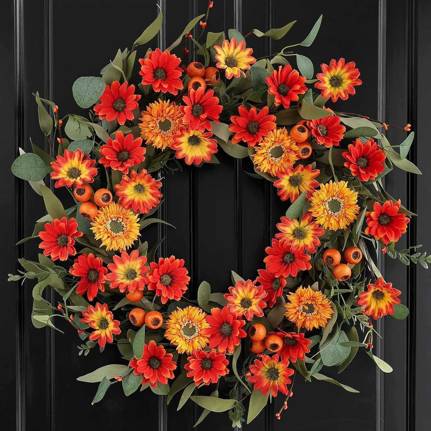 Hometrance 22 Inch Autumn Wreath for Front Door