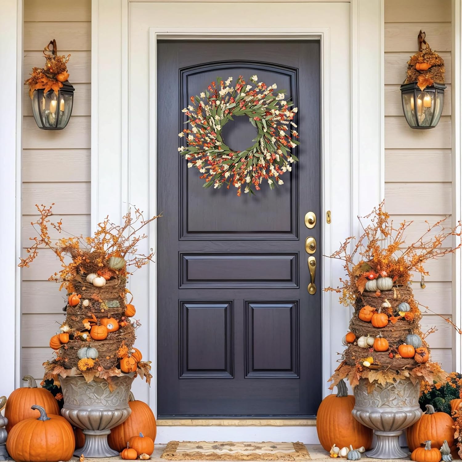 24 Inch Fall Wreath for Front Door and Outdoor