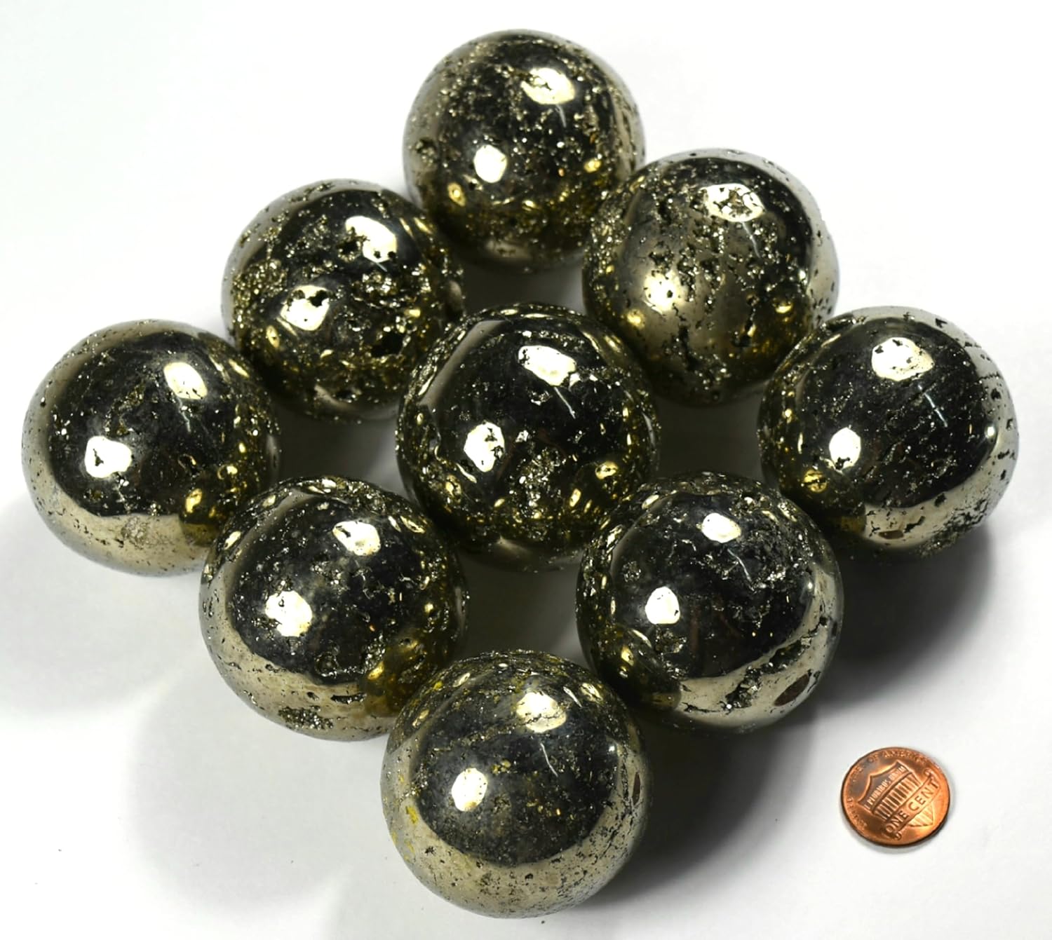 HQRP Golden Pyrite Sphere 46mm with Stand