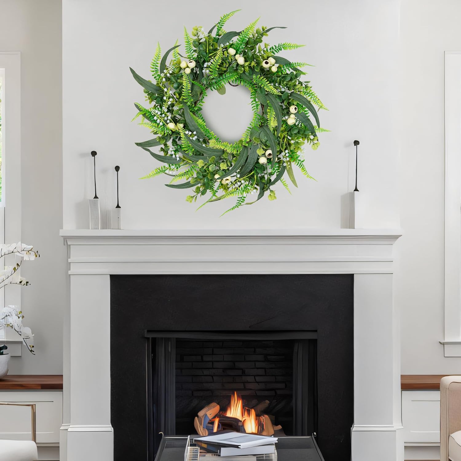 24 Inch Spring Wreath for Front Door and Wall