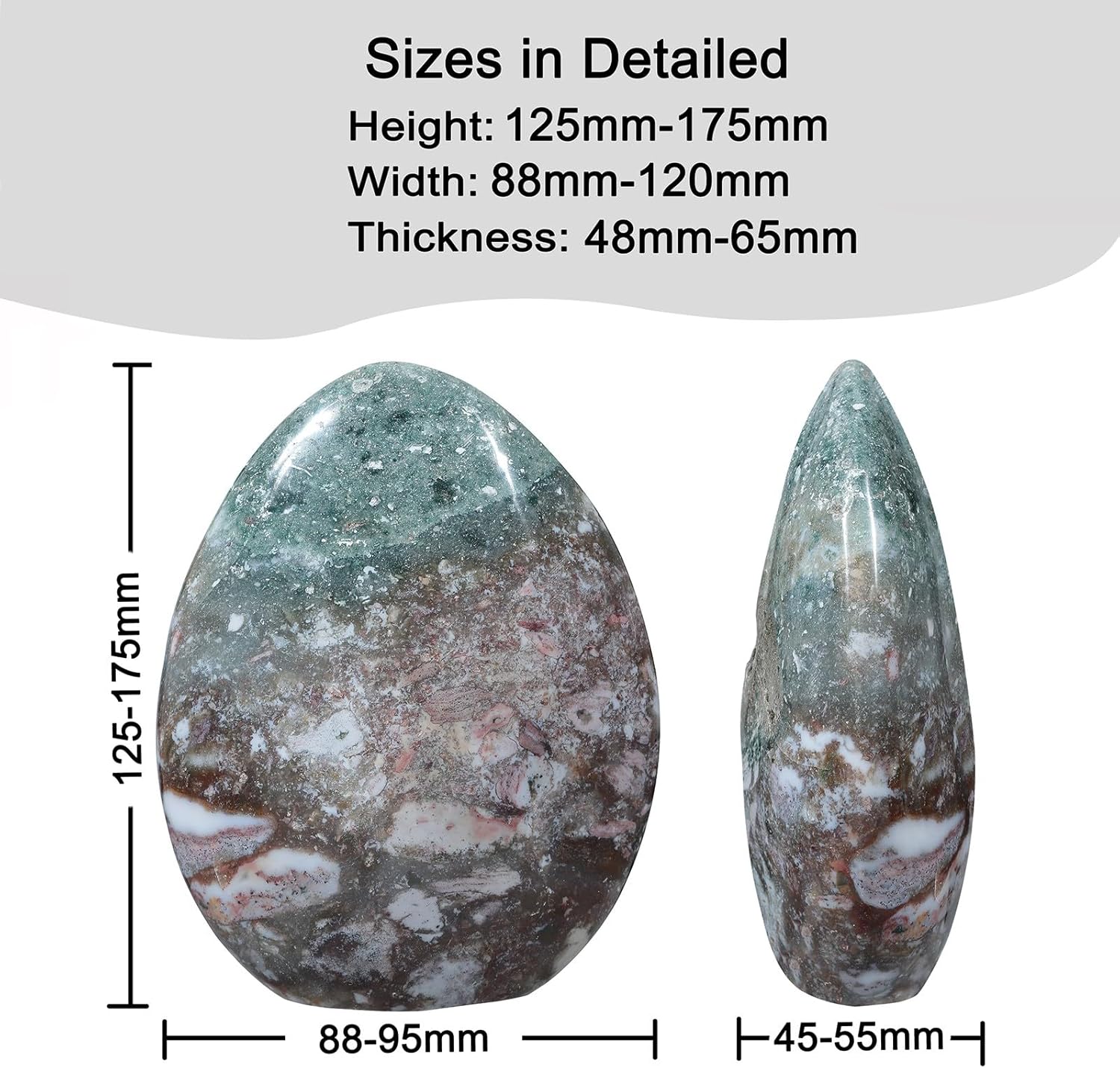 Nupuyai Natural Ocean Jasper Stone Decor