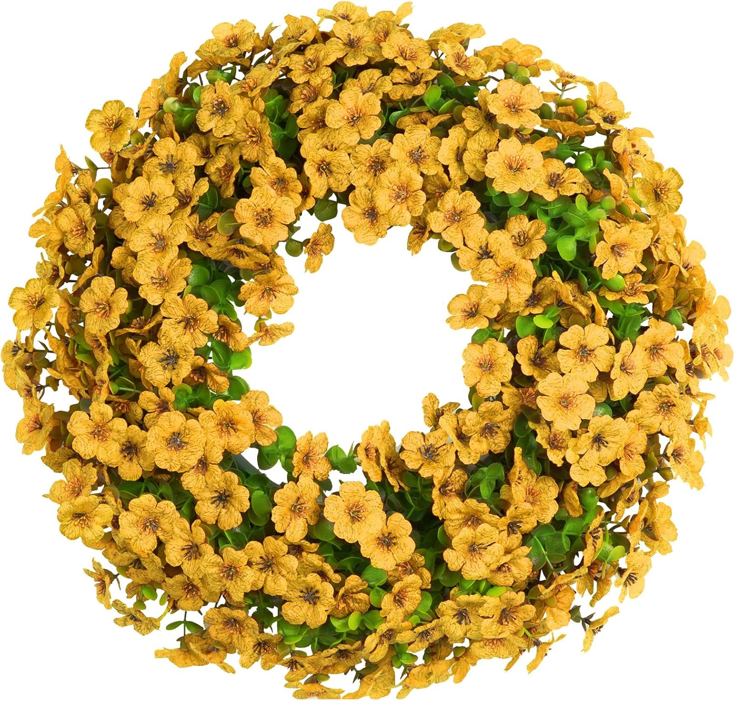 20 Inch Artificial Spring Summer Door Wreath with Eucalyptus
