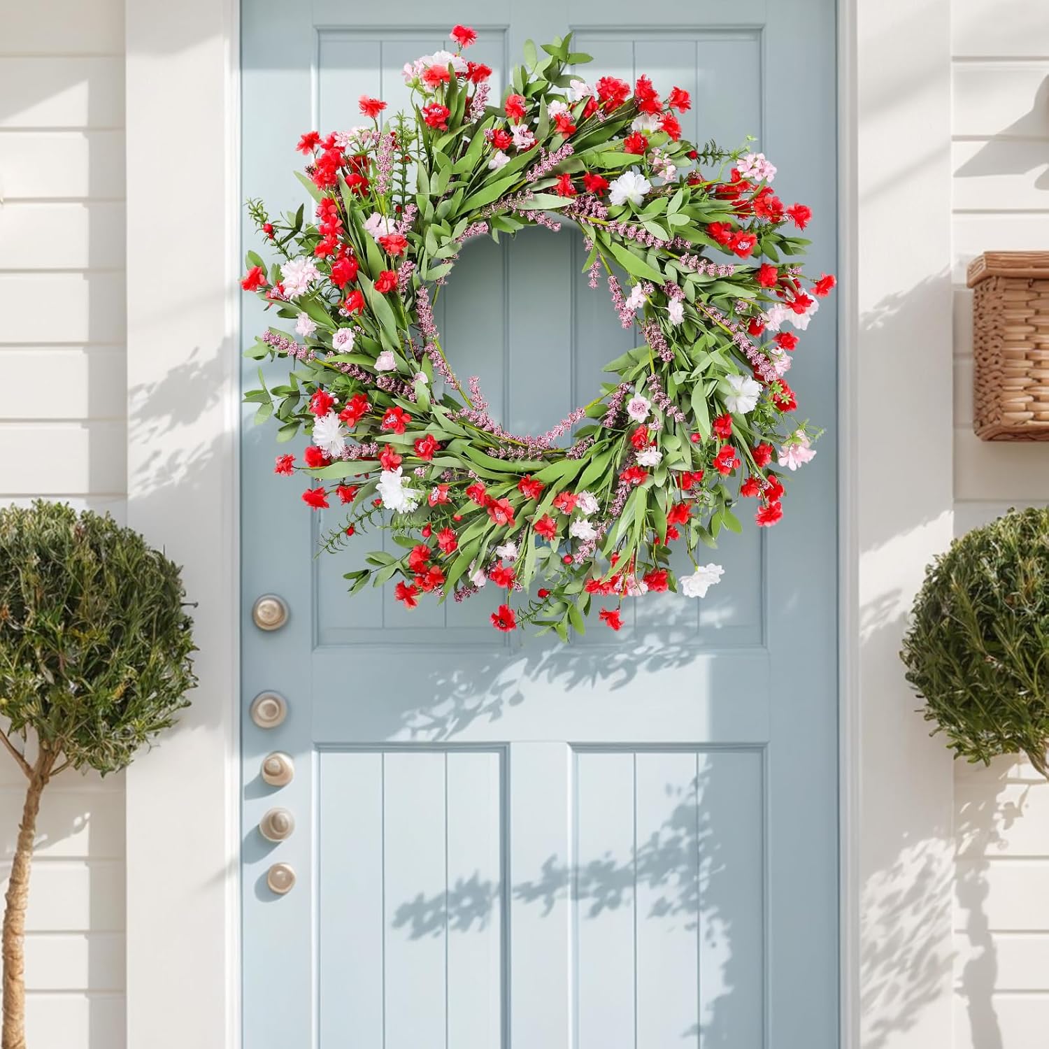 26 Inch Artificial Spring Wreath with Wildflowers