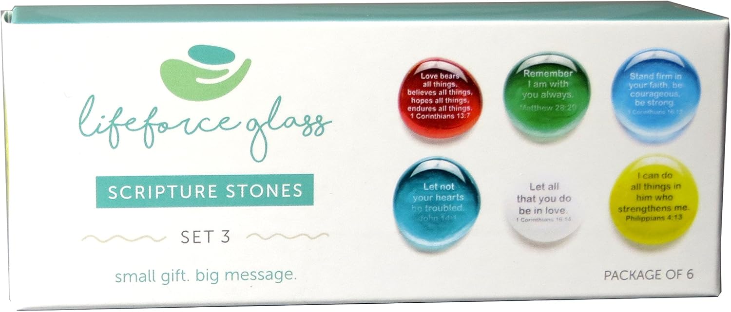 Scripture Glass Stones Set III with Bible Verses