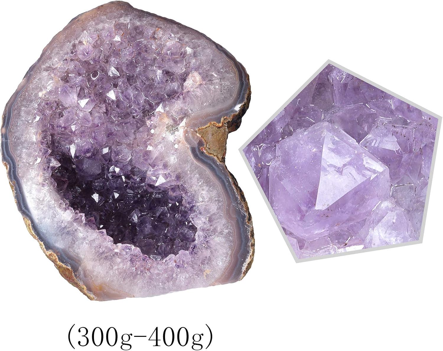 Rockcloud Natural Purple Amethyst Crystal Cluster Geode Druzy Desk Decoration
