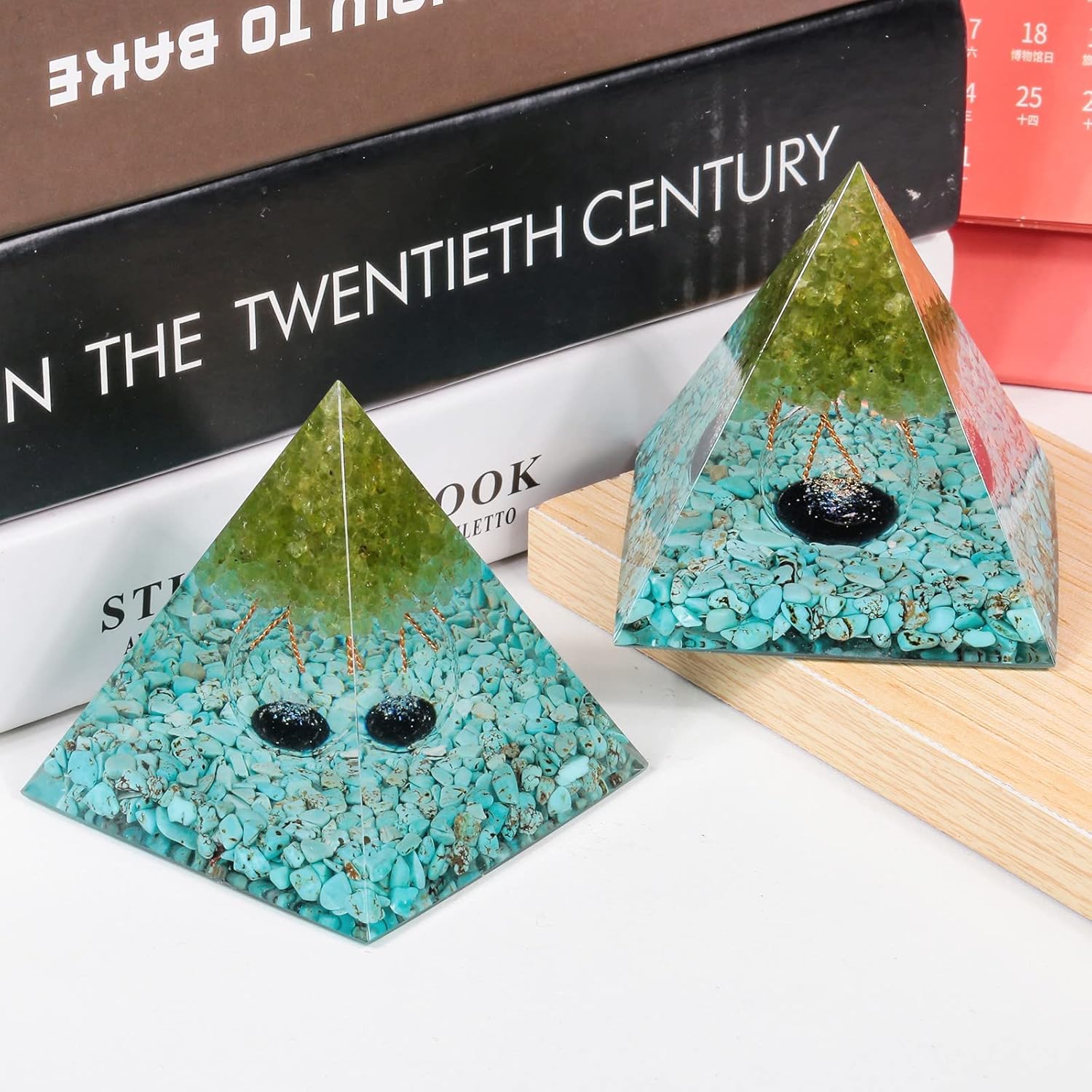 Nupuyai Tree of Life Orgone Crystal Pyramid for Meditation