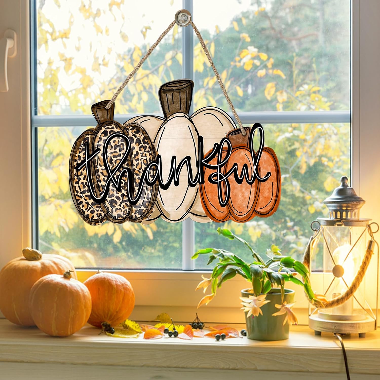 Deroro Fall Pumpkin Door Wreath Thanksgiving Decor