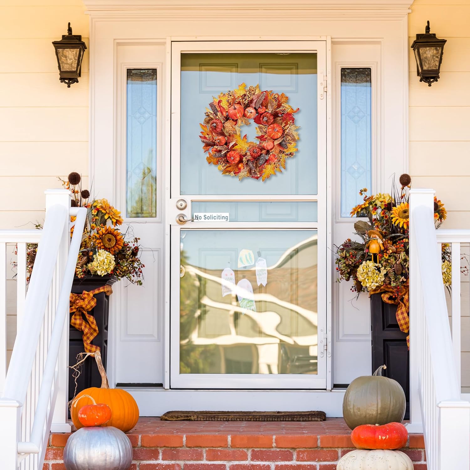 Sggvecsy 18 In Artificial Fall Wreath