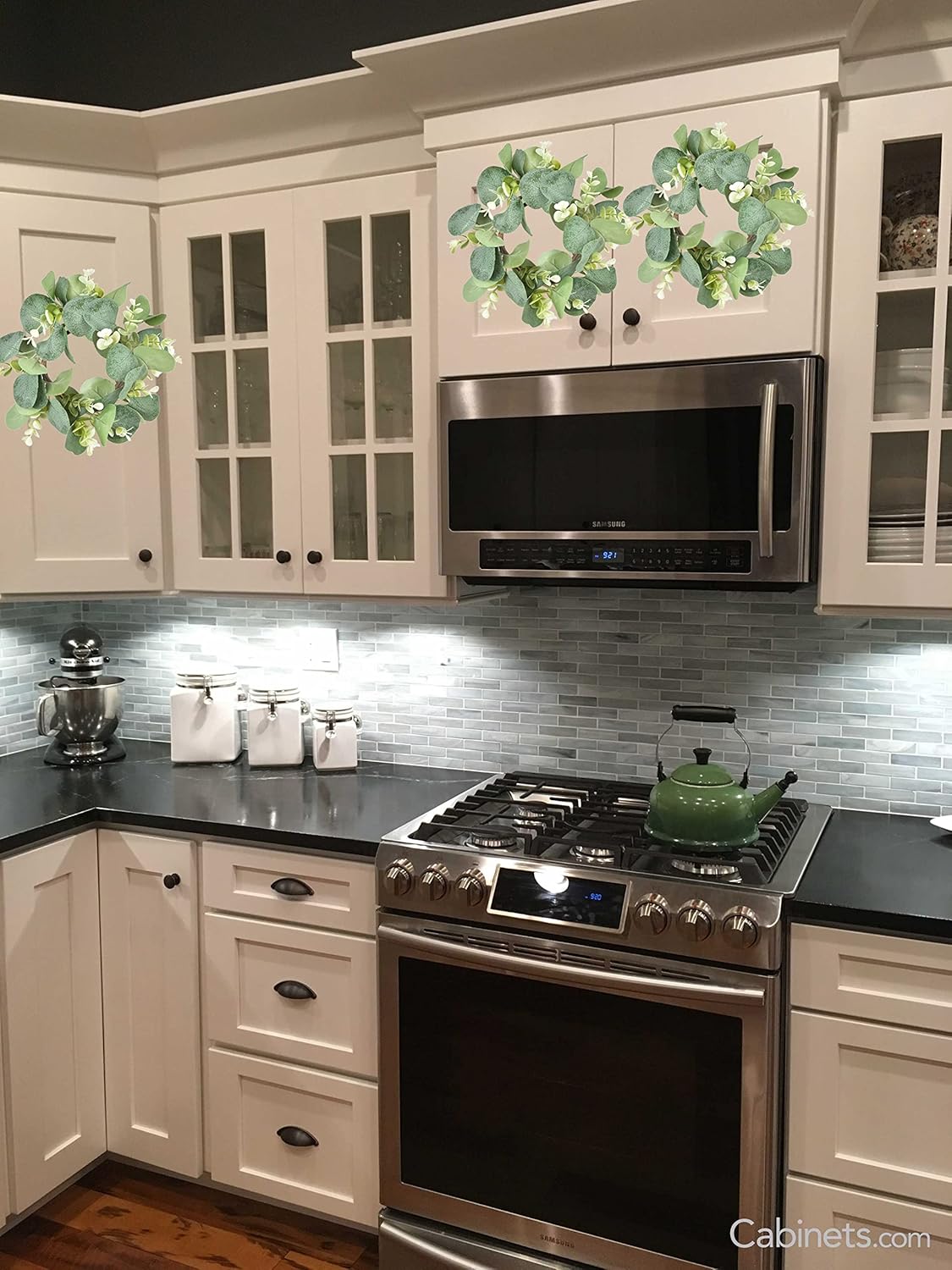 LSKYTOP 6Pcs Eucalyptus Wreath for Kitchen Wall Window Decor