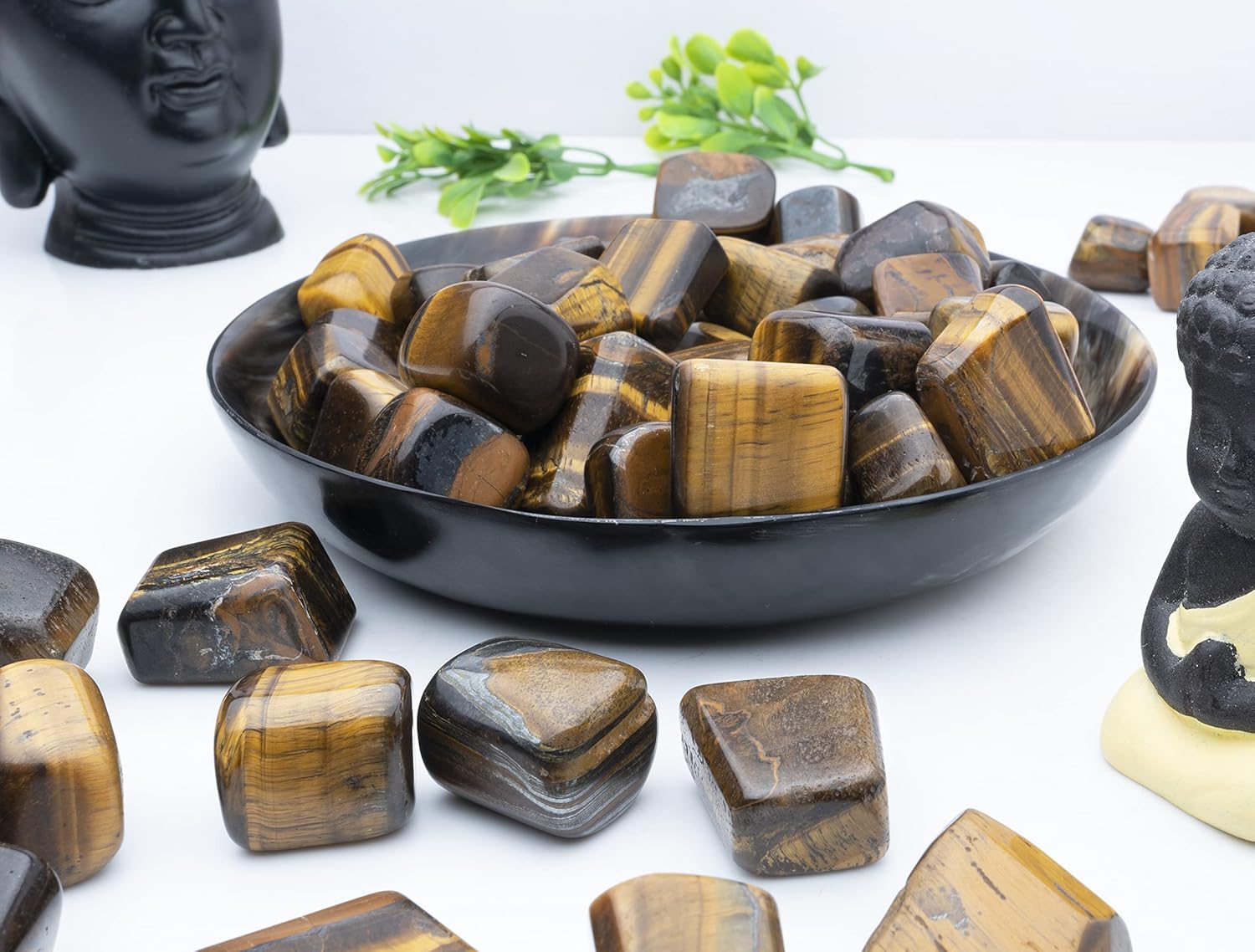 ZAICUS Tiger Eye and Sodalite Tumbled Stones 1lb for Vase and Jewelry