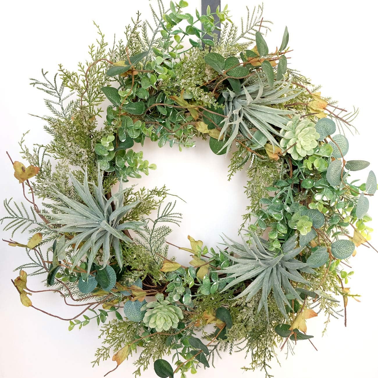 Idyllic 22 Inch Artificial Succulents Wreath for Front Door