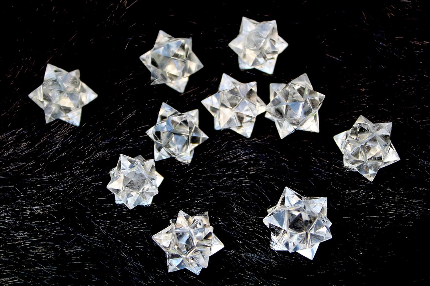 Jet Crystal Quartz Merkaba 12 Point Healing Star