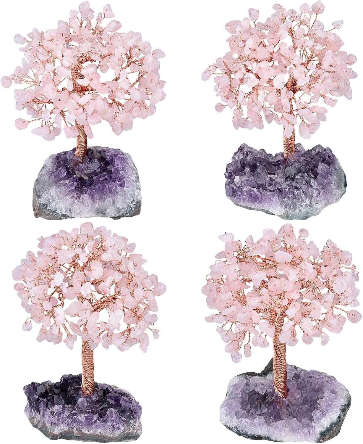 Rose Quartz Tumbled Stones with Chakra Bag and Crystal Tree Set