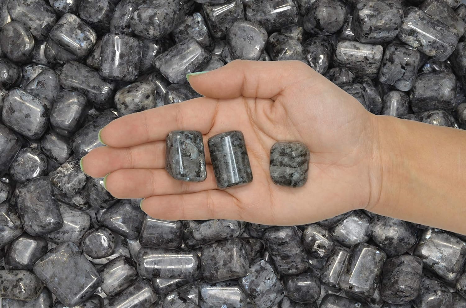 Fantasia Hand Polished Larvikite Stones 1 lb