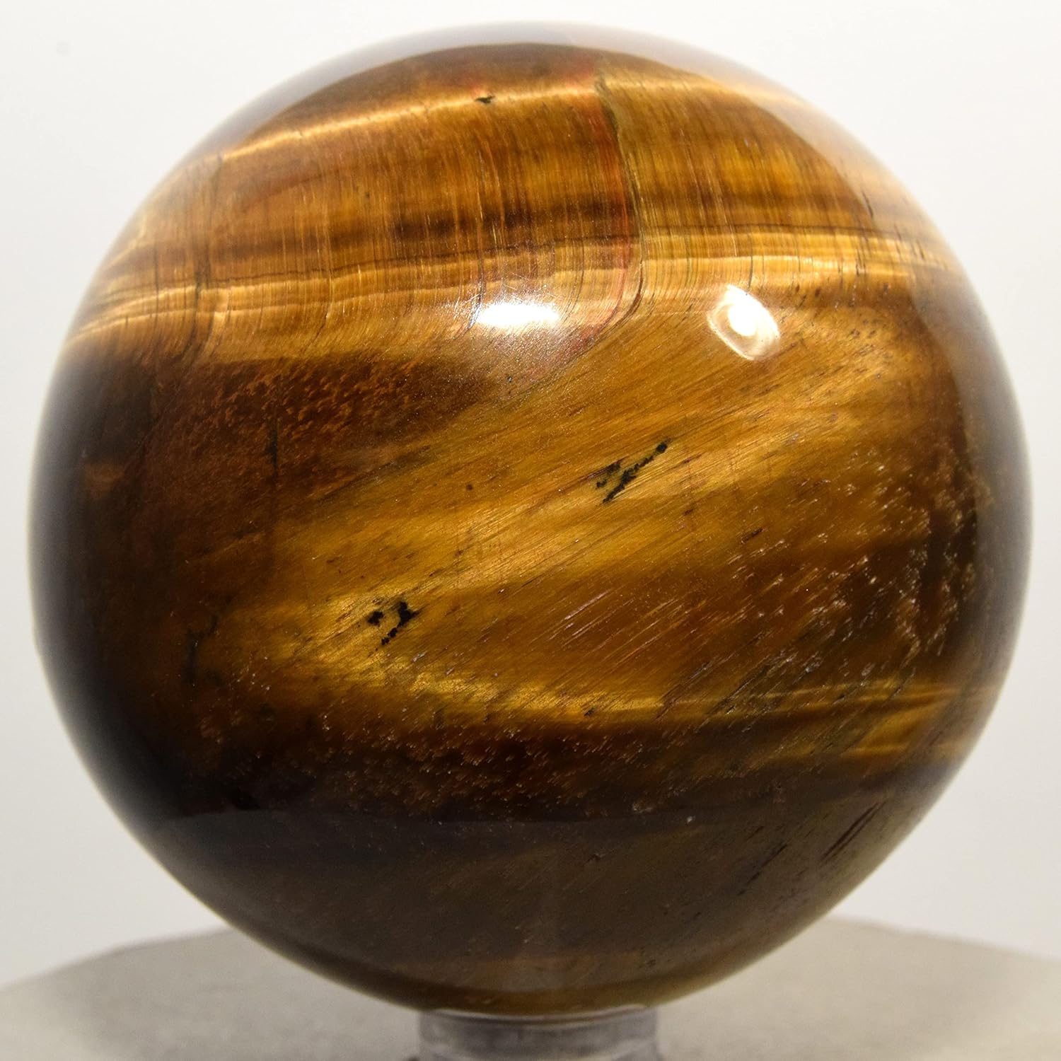 65mm Yellow Golden Tigers Eye Sphere with Stand