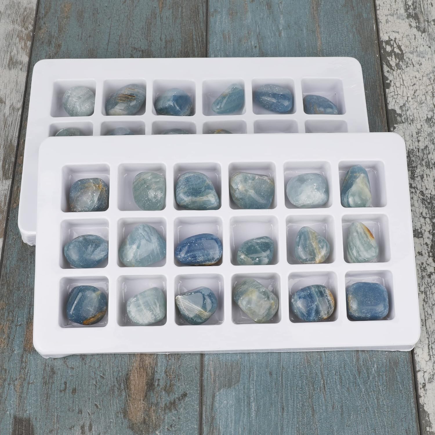 Blue Caribbean Calcite Stone Collection Box