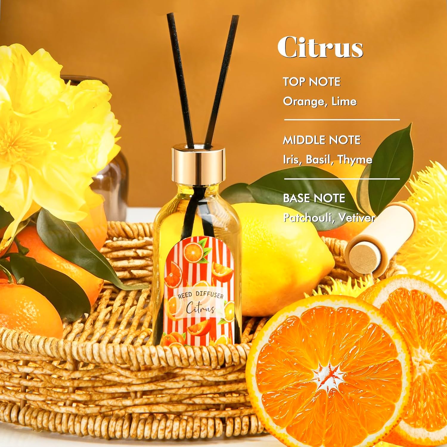 3 Pack Reed Diffuser Set with Linen Eucalyptus Citrus Scent