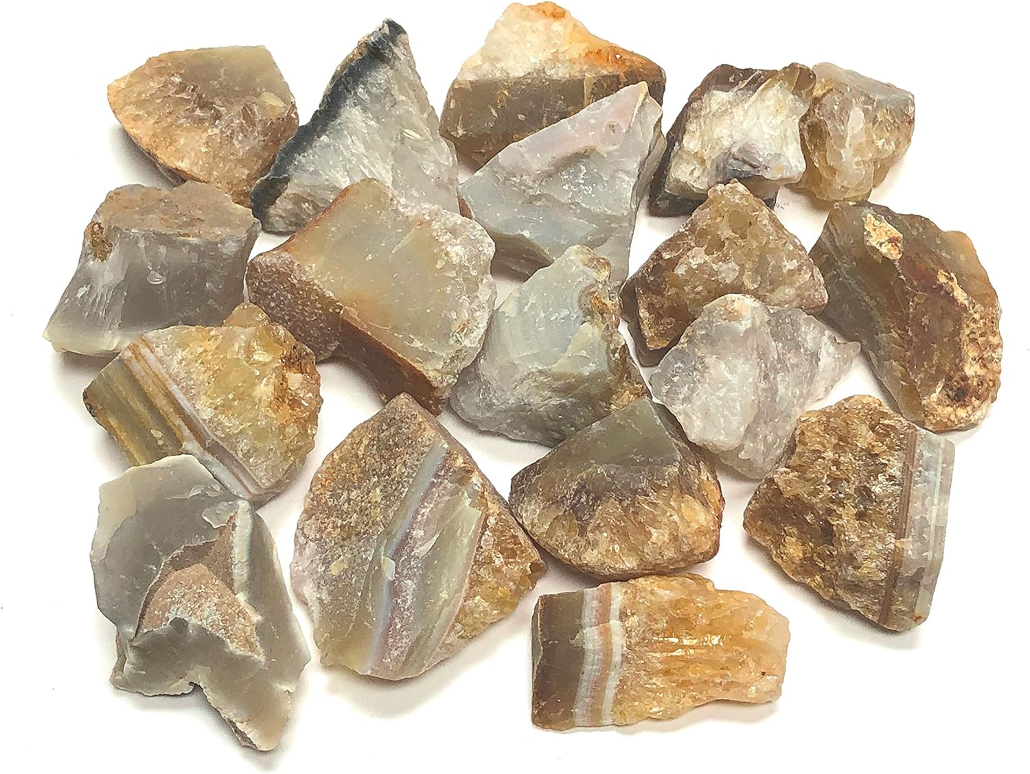 Rough Natural Agate Stones - Large 1 Inch Pieces Velvet Bag 12 Pound