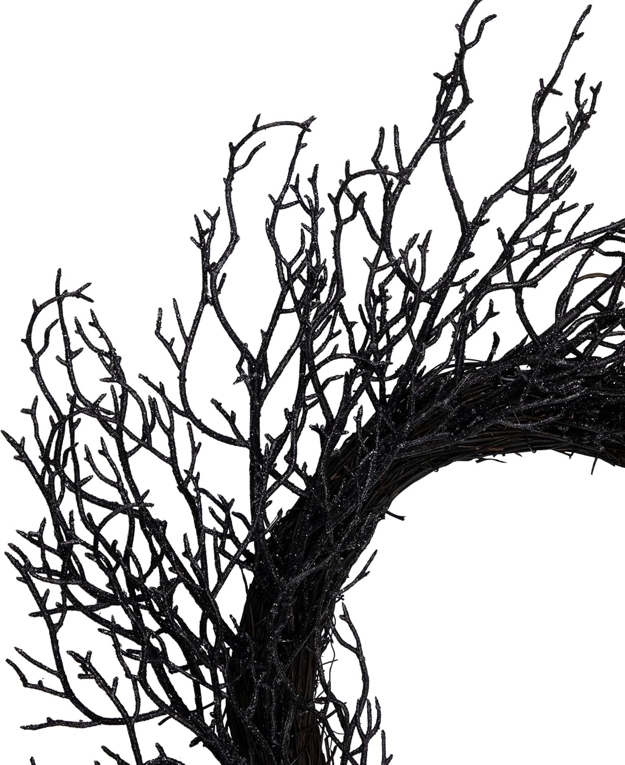 Northlight Glittered Twig Artificial Halloween Wreath 24 Inch Black