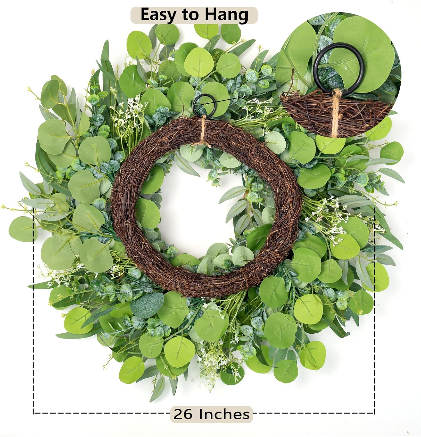 26 Eucalyptus Wreath for Front Door Year Round