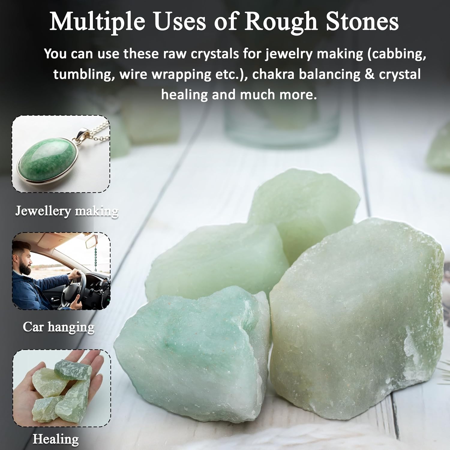 14 lb Green Jade Rough Stones Bulk Natural Decor