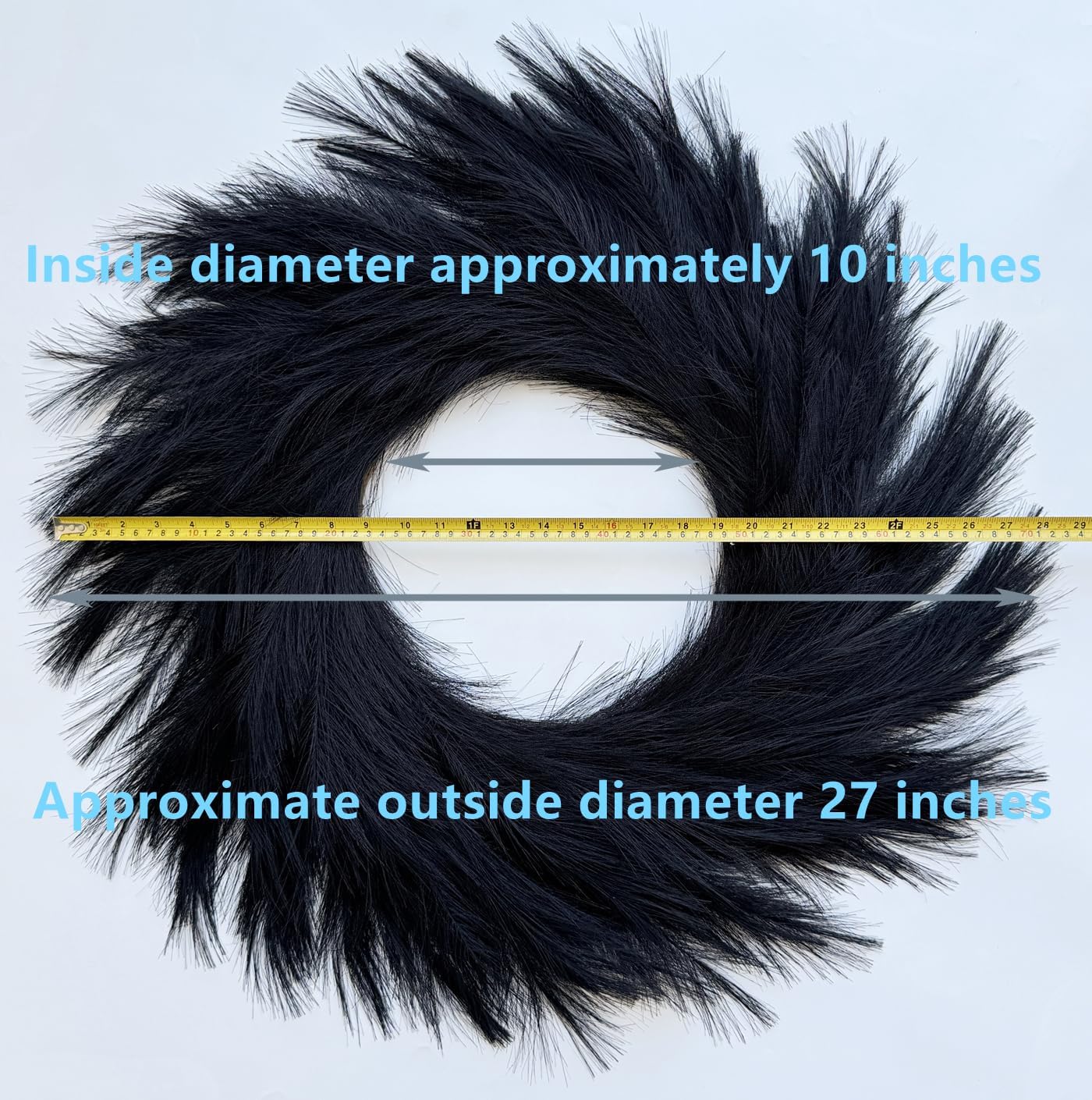 27 Inch Artificial Pampas Grass Wreath Black