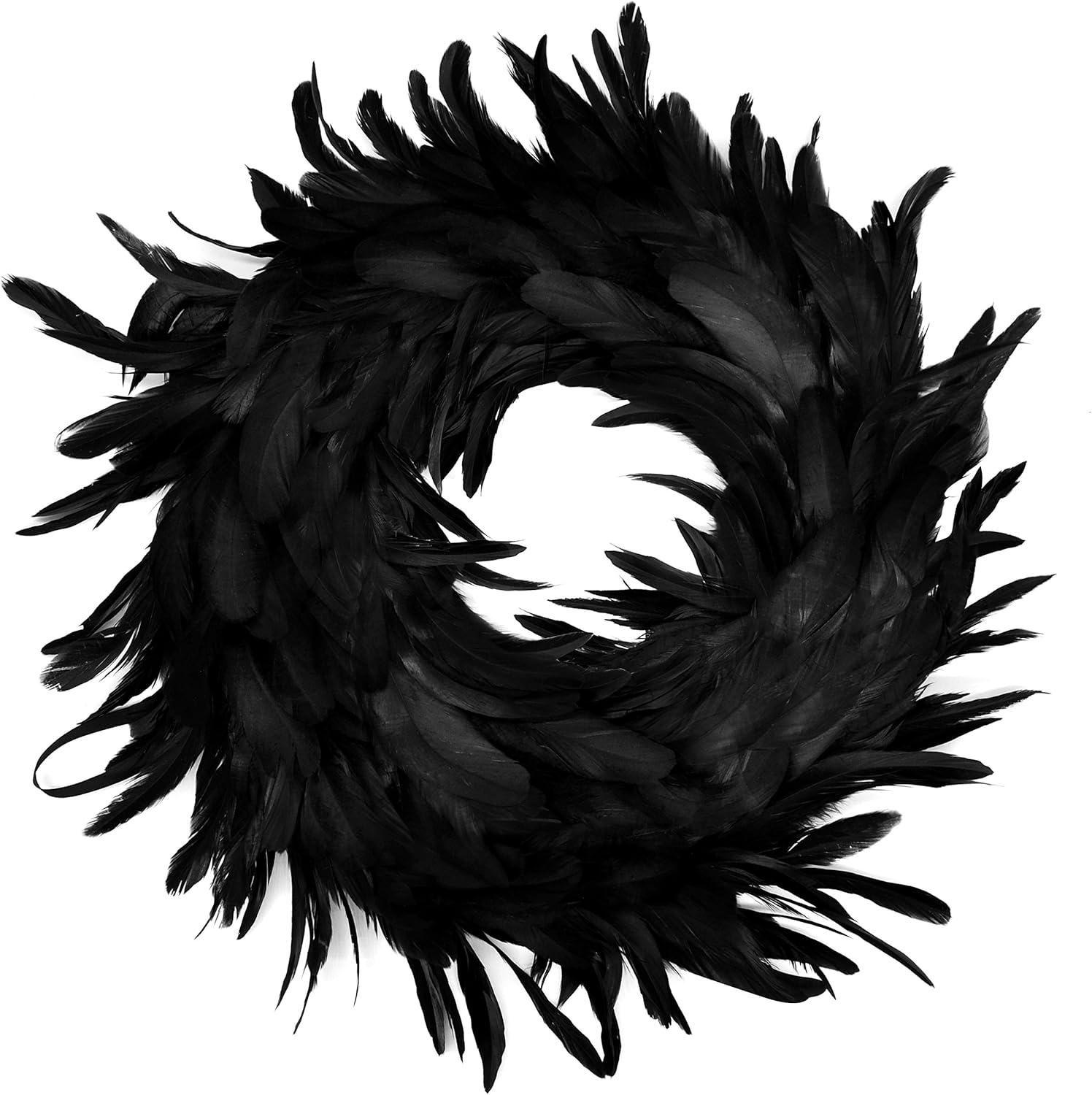 JOYIN 135 Inch Black Feather Halloween Wreath