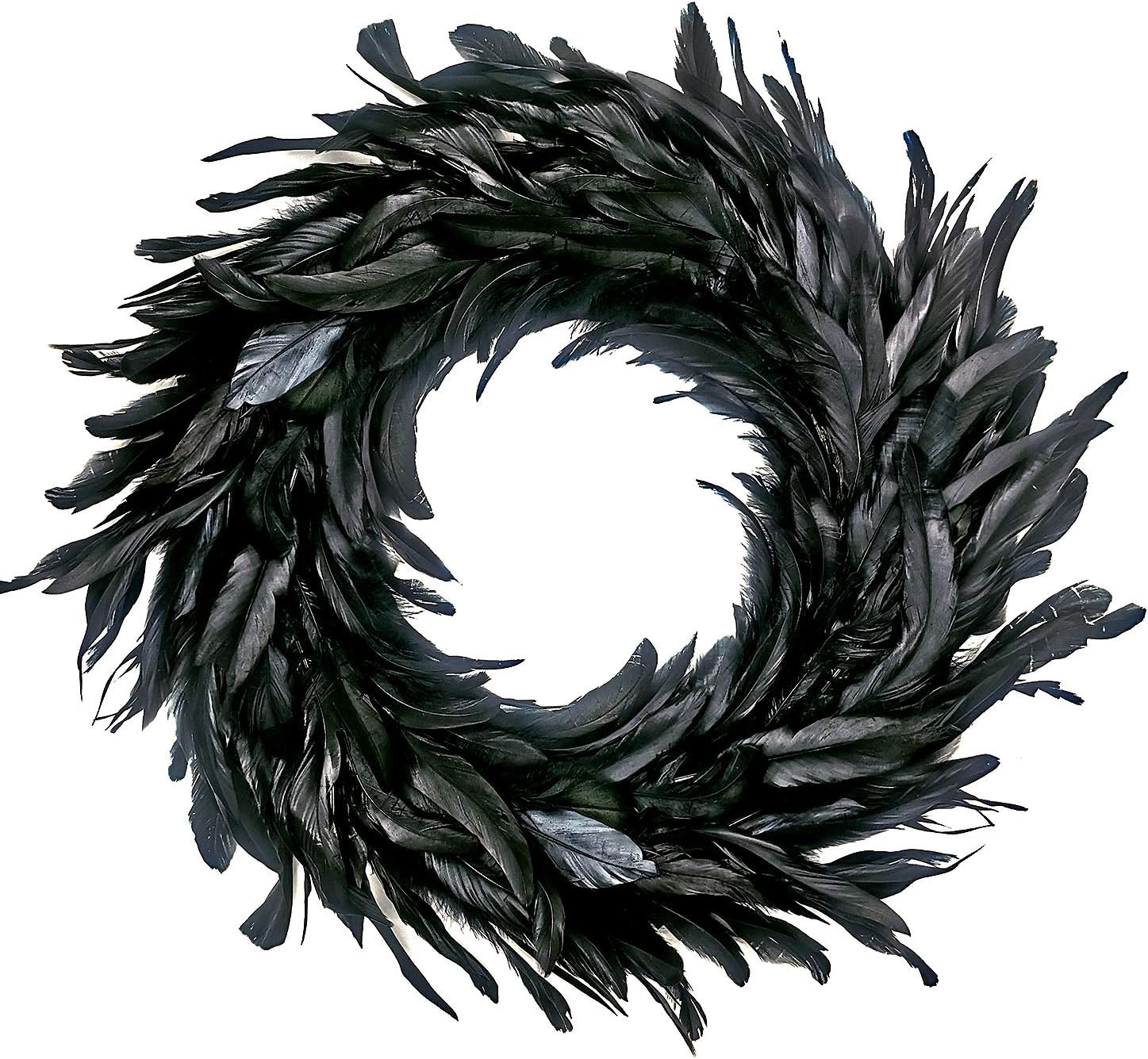 MOVINPE Black Feather Wreath - Halloween Decor