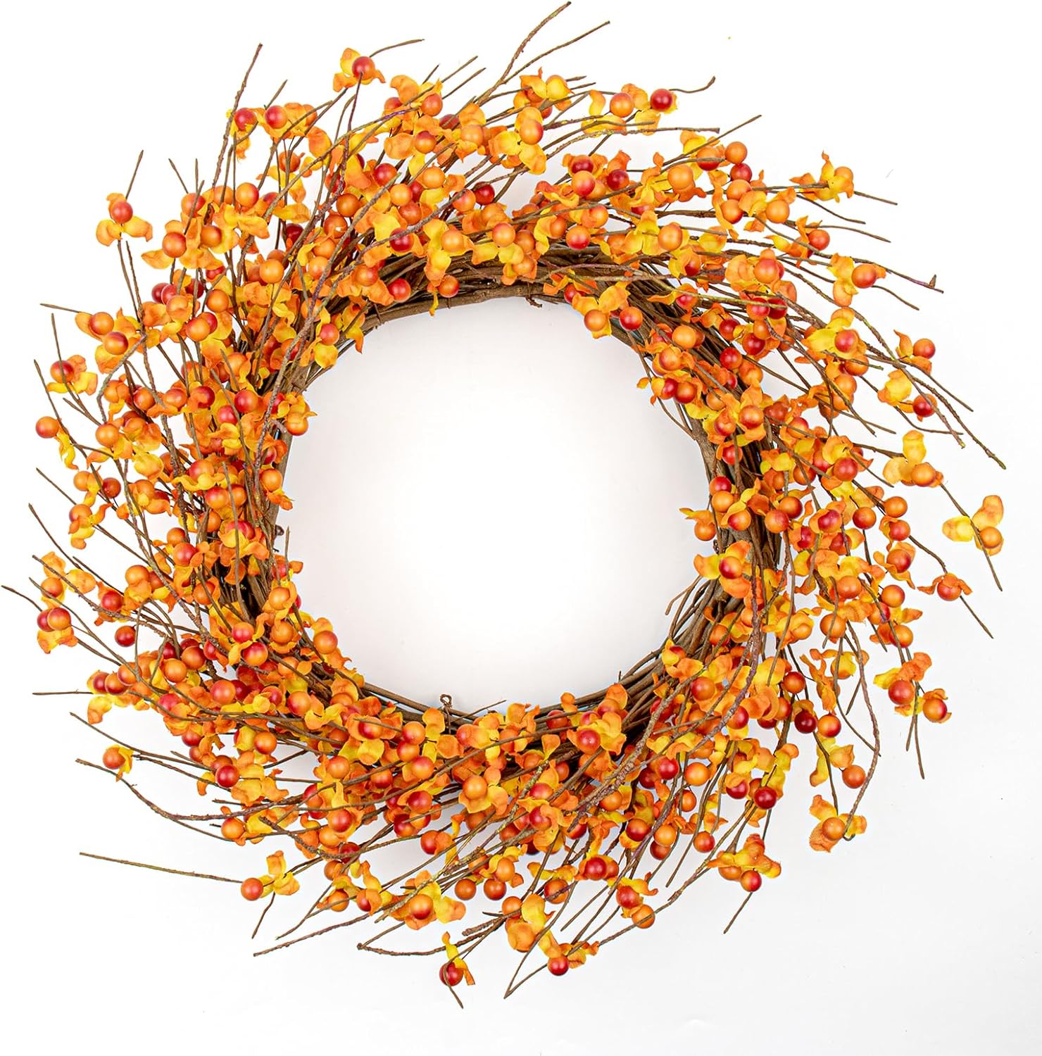 20 Inch Artificial Autumn Wreath for Front Door