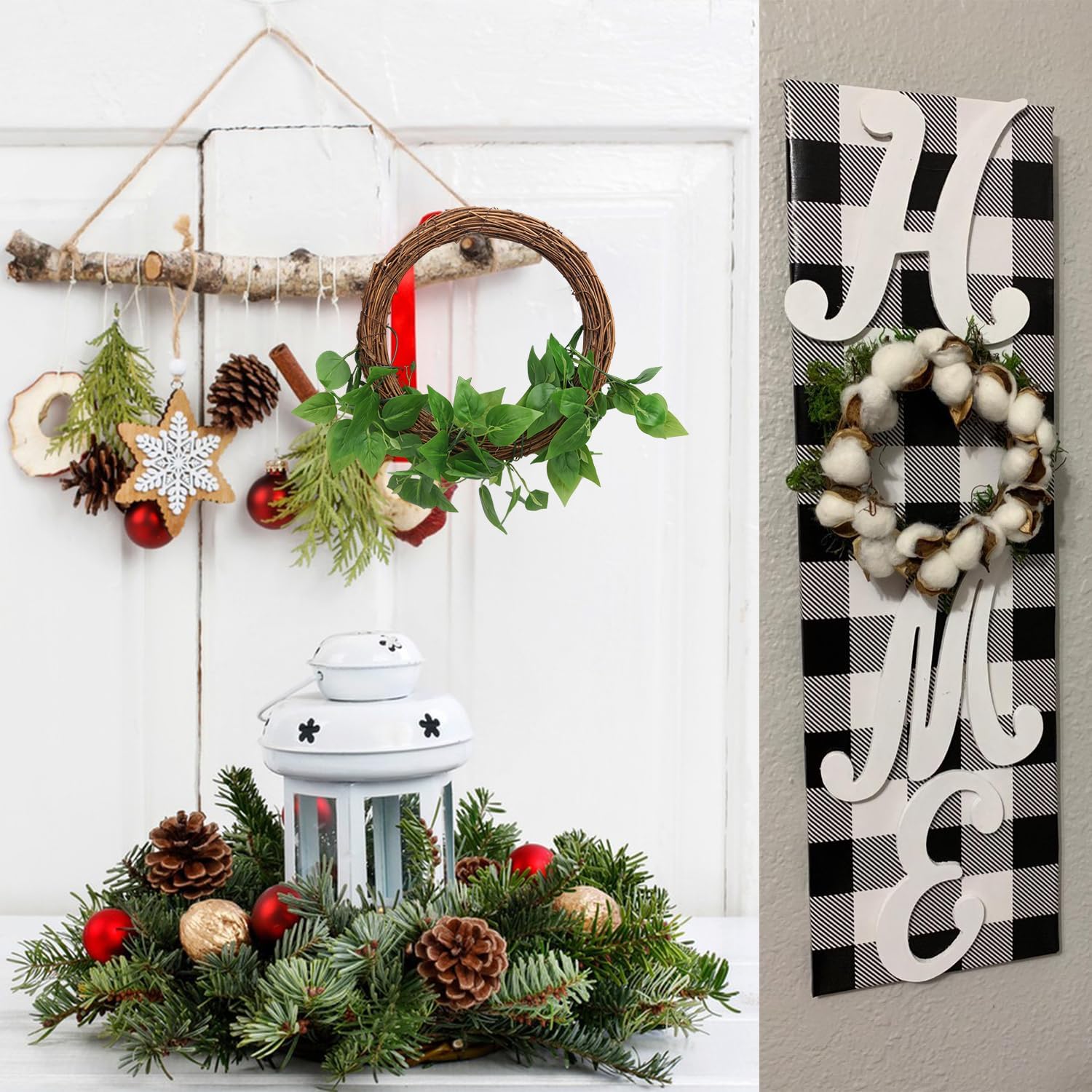 9 Pcs 10 Inch Natural Grapevine Wreath Set for DIY Crafts