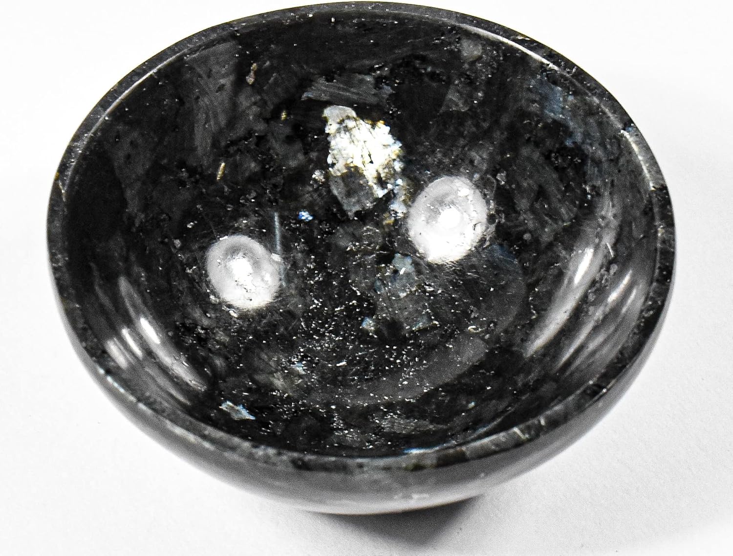3 Inch 80g Rainbow Metallic Flash Larvikite Bowl